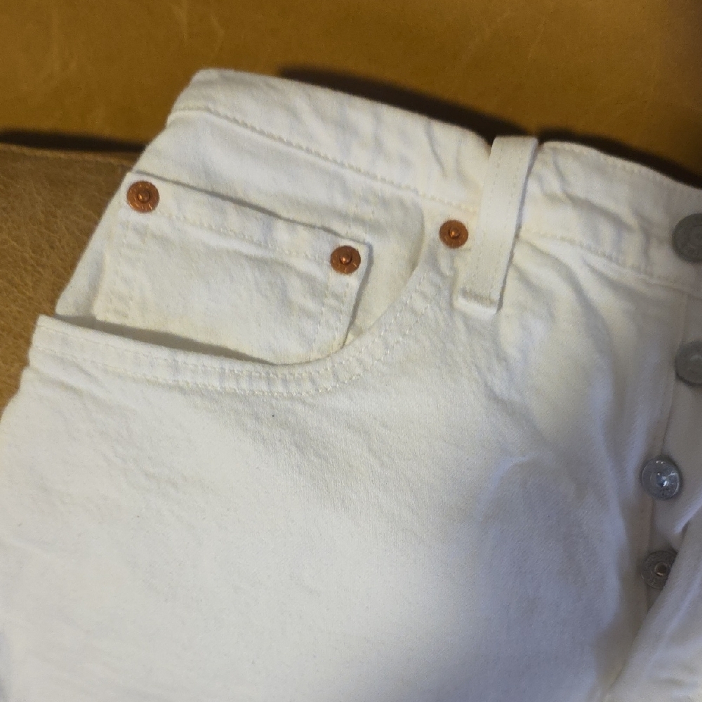 Levi's White Denim Cutoff Shorts - Picture 6 of 16